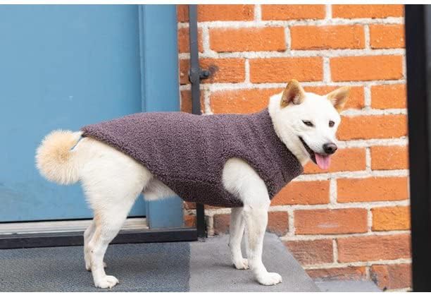 Gooby Sherpa Vest Dog Sweater - Warm Gray, Medium - Warm Fuzzy Fleece Step in Dog Jacket Without Ring Leash for Small to Medium Dogs