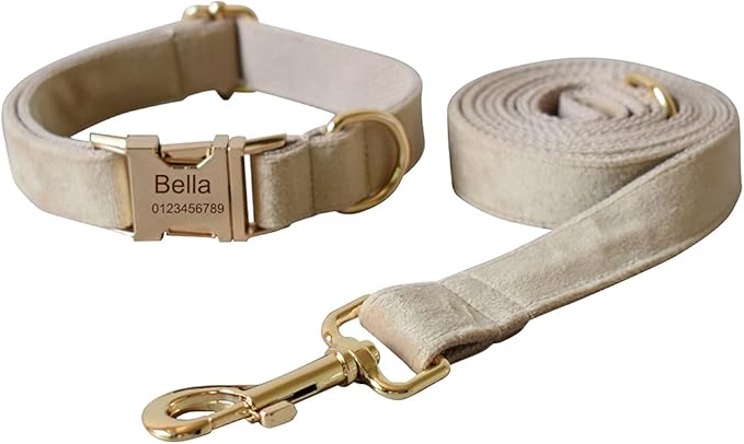 Dog Collar Custom Personalized Engraved Name and Phone Number for Puppy Small Medium Large Pets (XL, Nude)