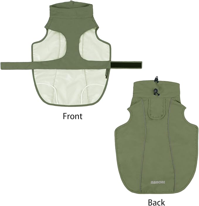 Waterproof Dog Raincoat, Adjustable Lightweight Dog Rain Jacket with Reflective Strip Leash Hole for Small Medium Large Dogs (Green, 3X-Large(77-94lb))