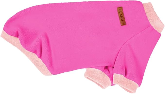 GreenJoy Classic Fleece Dog Sweater – Soft & Warm Stretchy Sweatshirt for Small Dogs & Cats, Cold-Weather Pullover for Everyday Wear (Dark Pink, X-Small)