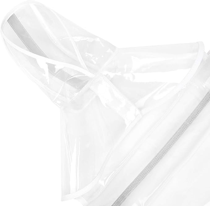 HDE Dog Raincoat Jacket Reflective Adjustable Hooded Pet Poncho Rain Coat with Leash Hole for Small to X-Large Dogs Clear - XL