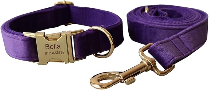 Dog Collar Custom Personalized Engraved Name and Phone Number for Puppy Small Medium Large Pets (L, Purple)