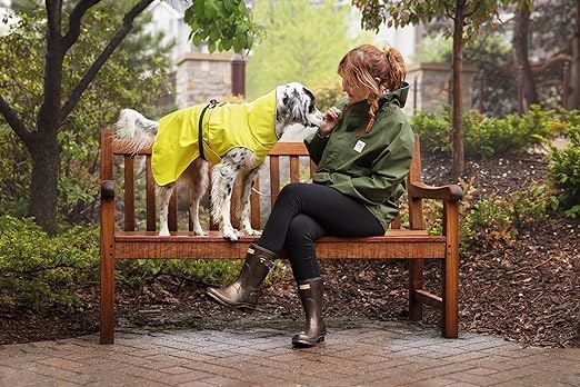 Goldpaw Rainpaw Waterproof Dog Raincoat - Durable Dog Rain Jacket for All Seasons - Easy to Wear, Adjustable, Premium Pet Outerwear - Made in The USA - Machine Washable - Black Bean - Size 8