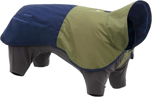 Ruffwear, Sun Shower Dog Raincoat Coverall, Waterproof & Windproof All-Weather Jacket with Full Coverage & Leg Straps, Lightweight & Reflective Dog Gear, Midnight Blue, Medium