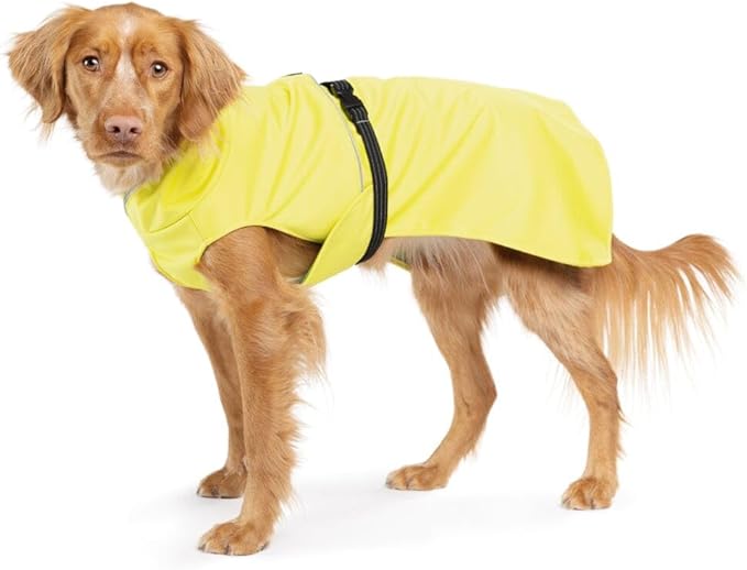 Goldpaw Rainpaw Waterproof Dog Raincoat - Durable Dog Rain Jacket for All Seasons - Easy to Wear, Adjustable, Premium Pet Outerwear - Made in The USA - Machine Washable - Yellow - Size 14