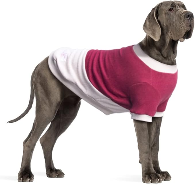 Extra Large Dog Sweaters Warm Clothes Pullover Sweatshirts for Labrador Rottweiler Great Dane, Dark Red Beige, 9X-Large