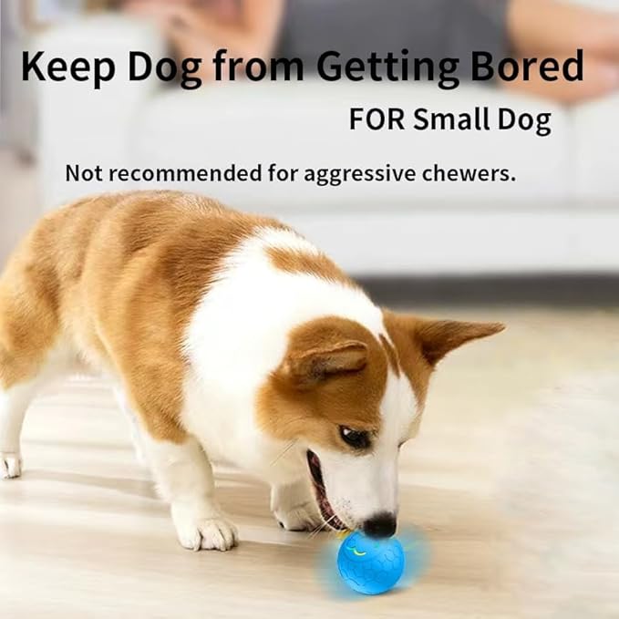 Interactive Dog Toys Dog Ball,Auto Bouncing Rotating Ball, Moving Pet Toys for Small Dogs 20 lbs (Size Small - 2.2-inch Diameter) Fun Gift for Boredom,USB Rechargeable(Blue)