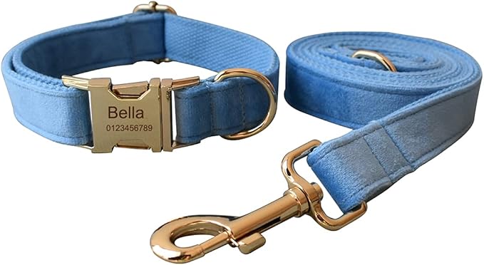 Dog Collar Custom Personalized Engraved Name and Phone Number for Puppy Small Medium Large Pets (XL, Sky Blue)