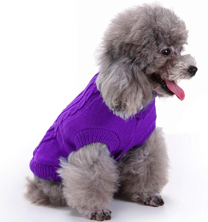 Dog Sweater for Small, Medium, Large Dogs - Warm Winter Turtleneck Pet Clothes for Cats and Puppies - Cute Classic Christmas Coat for Girls and Boys