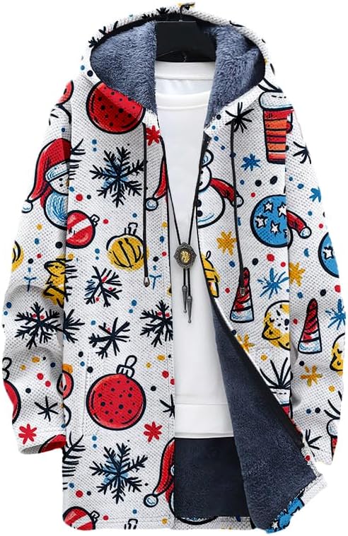 Oversized Full Zip Hoodie for Men Sherpa Fleece Lined Jacket with Hood Soft Warm Winter Coat with Pockets