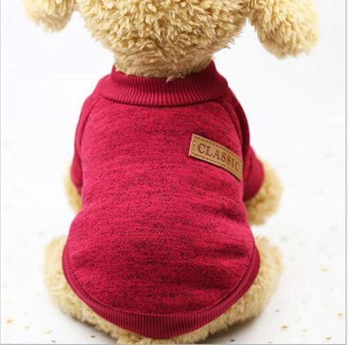 Idepet Pet Dog Classic Knitwear Sweater, Soft Fleece Coat for Small,Medium Dog,Warm Pet Dog Cat Clothes, Puppy Customes (XL, WineRed)