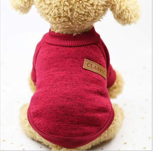 Idepet Pet Dog Classic Knitwear Sweater, Soft Fleece Coat for Small,Medium Dog,Warm Pet Dog Cat Clothes, Puppy Customes (XL, WineRed)