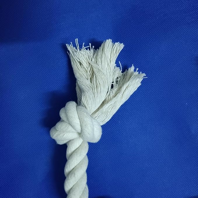 2-Pack White Dog Rope Toys for Aggressive Chewers – 20” Durable 4-Knot Tug Toy for Medium & Large Dogs – Safe, Indoor & Outdoor, Washable Cotton Chew Toy for Dental Health