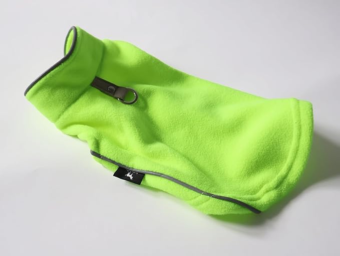 JACKO & CO - Fleece Vest Dog Sweater with Leash Ring - Soft, Warm & Lightweight Pullover Coat for Small & Medium Dogs, Puppies & Cats - Cozy Fall/Winter/Spring Pet Jacket (Lime Green, XS 2-4lbs)