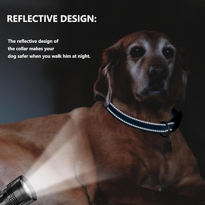 DIY Personalized Embroidered Dog Collar - Custom Hand-Stitched Name & Number, Reflective Adjustable Pet Collar for Small/Medium/Large Dogs & Cats, Durable Nylon with Steel D-Ring (Gray, Large)