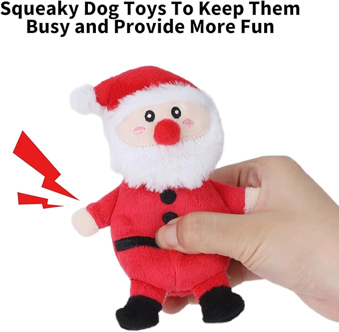 Squeaky Dog Toys Durable Push Puppy Toys for Chewing Interactive with Crinkle Paper for Small Medium Dogs