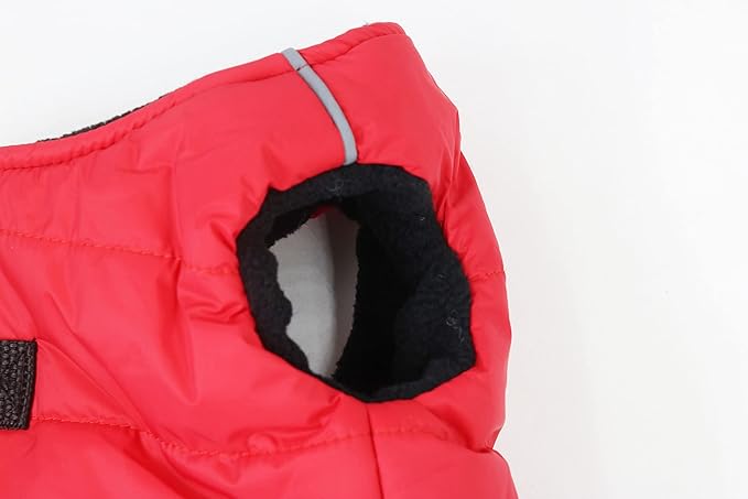 Puppy Winter Coat - Waterproof Dog Jacket for Small Dogs, Lightweight Insulated Bomber Jacket - Red