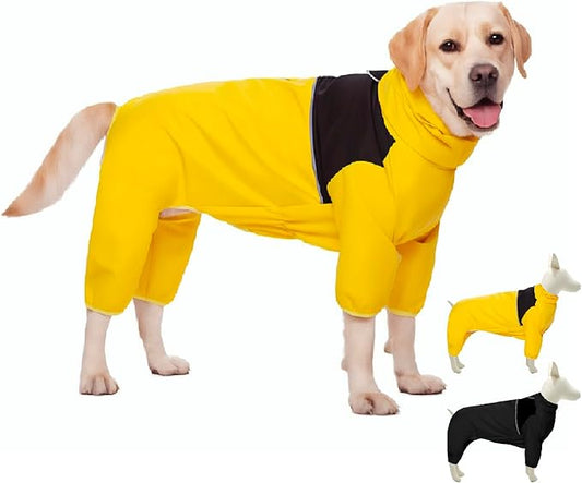 Dog Raincoat,Waterproof Windproof Rain Jacket,All-Weather Jacket,for Small Medium Large Extra Large Dogs (Yellow, X-Large)