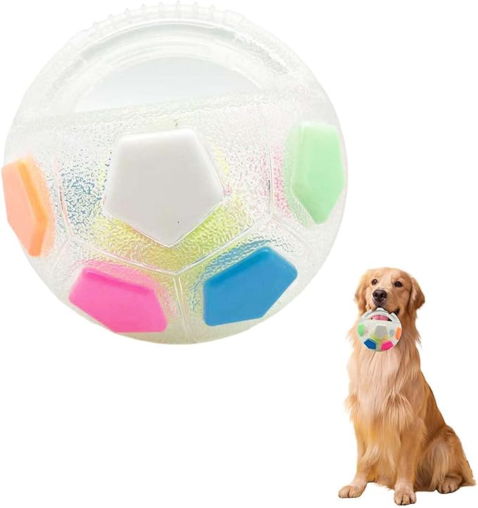 The Mellow Dog Calming Ball with Handle, 2026 New Mellow Dog Calming Ball, Interactive Football Shape Dogs Toy, Squeaky, Suitable, Interactive Pet Toy, for Water Play, Training, Outdoor Games