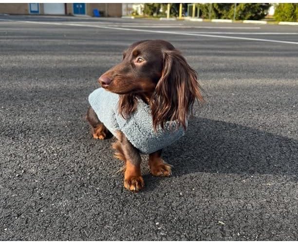 Gooby Sherpa Vest - Stone Blue, 3X-Large - Warm Fuzzy Fleece Step in Dog Jacket - Winter Small Dog Sweater for Everyday Use