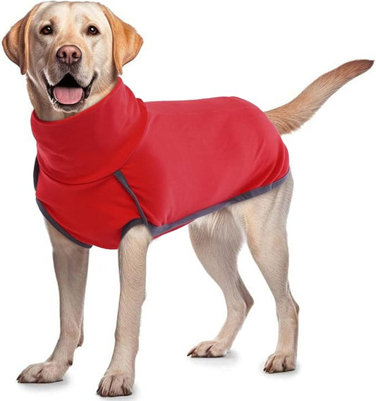 ROZKITCH Dog Winter Coat Soft Pullover Pajamas, Pet Windproof Warm Cold Weather Jacket Vest Cozy Jumpsuit Apparel Outfit Clothes for Xmas Walking Sleep BrightRed XL