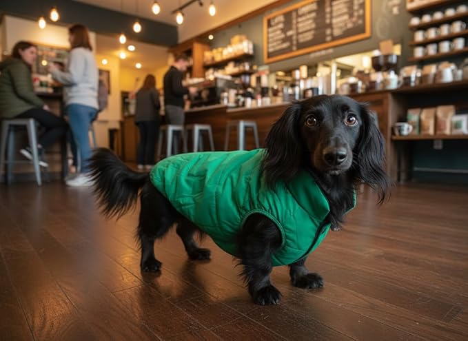 ASENKU Dog Winter Coat - Waterproof Windproof Dog Jacket, Warm Snowproof Doggie Puffer Vest for Cold Weather, Lightweight Snow Coats for Small Medium Large Dogs (L, Green)