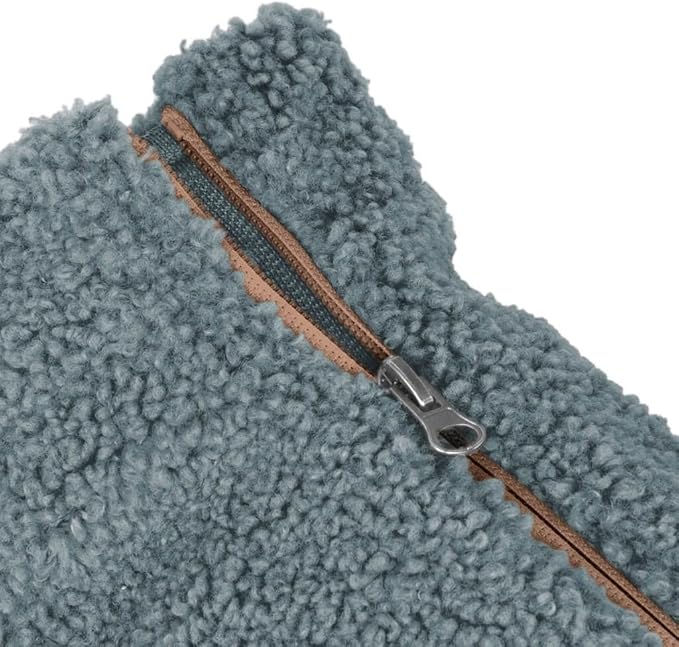 Gooby Sherpa Vest - Stone Blue, 2X-Large - Warm Fuzzy Fleece Step in Dog Jacket - Winter Small Dog Sweater for Everyday Use