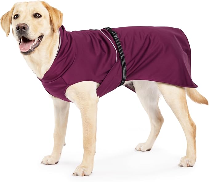 Goldpaw Rainpaw Waterproof Dog Raincoat - Durable Dog Rain Jacket for All Seasons - Easy to Wear, Adjustable, Premium Pet Outerwear - Made in The USA - Machine Washable - Beetroot - Size 16