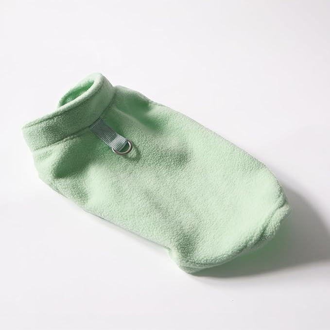 JACKO & CO - Fleece Vest Sweater with Leash Ring - Soft Lightweight Breathable for Puppies Small Medium Dogs, Kitten, Cats, Chihuahua - Warm for Fall/Autumn/Winter (Mint Green, XX-Large 25-35lbs)