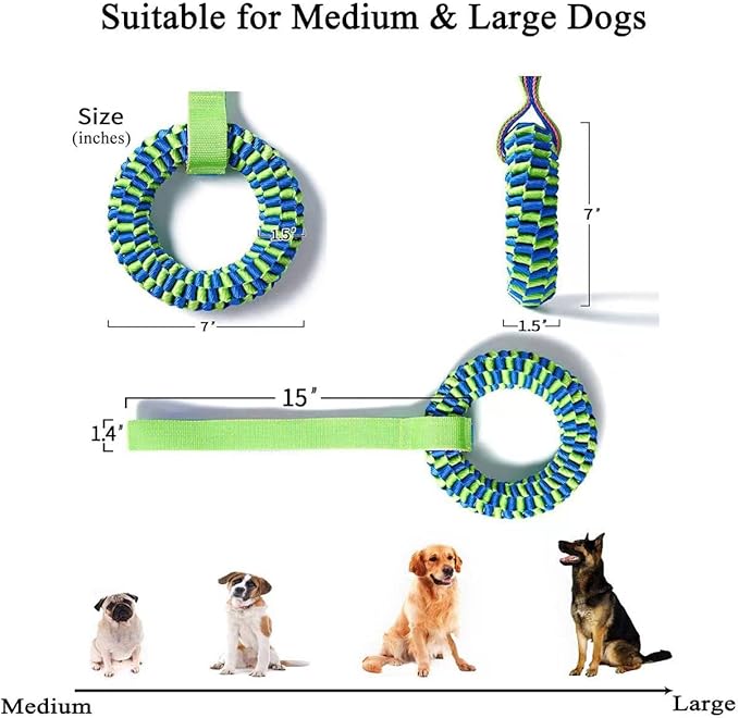 Bullymake Dog Toys for Aggressive Chewers - Tug of War & Teeth Cleaning - Medium & Large Dogs