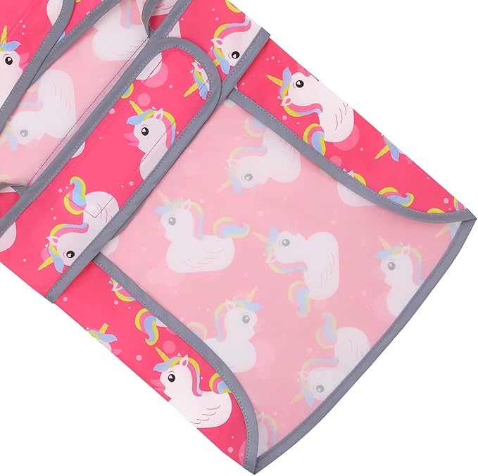 HDE Dog Raincoat with Clear Hood Rain Jacket Poncho for Small Medium Large Dogs Unicorn Ducks Pink - L