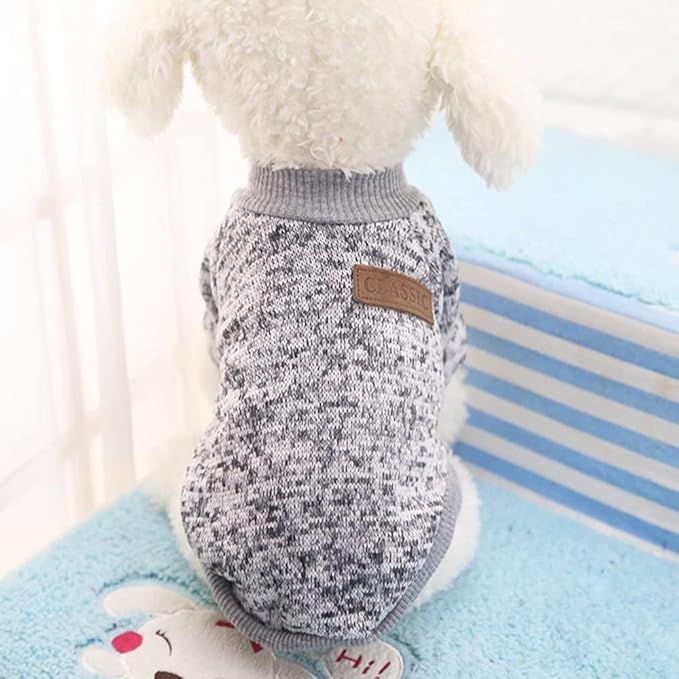 Idepet Pet Dog Classic Sweater, Fleece Coat for Small,Medium,Large Dog,Warm Pet Dog Cat Clothes,Soft Puppy Customes 2 Color (L, Grey)