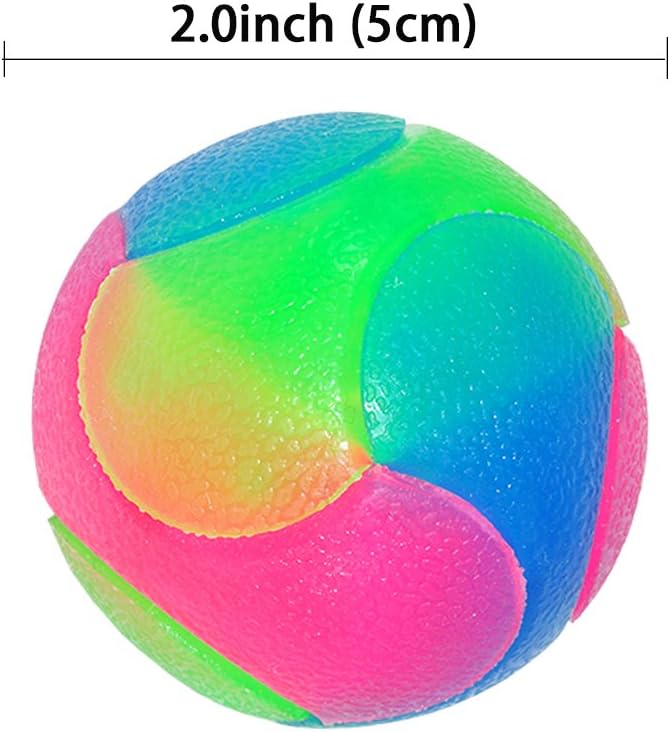 FineInno 2Pcs Light Up Dog Balls,LED Dog Ball,Glow in The Dark Dog Ball,Flashing Elastic Pet Toys for Puppy, Cats, Dogs
