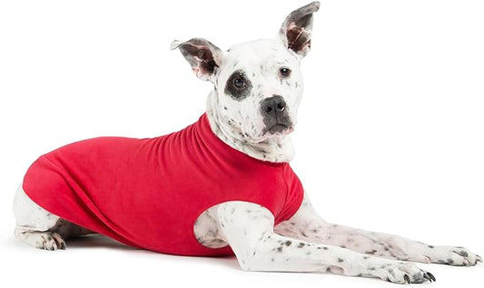 Goldpaw Stretchy Fleece Jacket for Small Dogs - Super Soft, Warm Dog Sweater - Pet Sweater Vest for Fall and Winter - Canine Clothes Made in The USA - Machine Washable - Red - Size 12