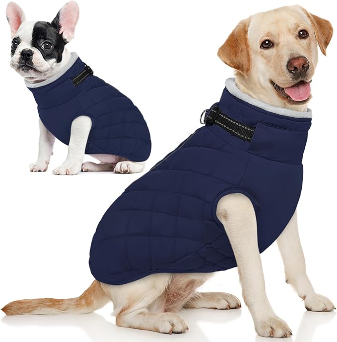 AOFITEE Winter Jacket for Extra Large Dogs, Warm Turtleneck Dog Coat with Back Zipper, Waterproof Dog Puffer Coat for Large Dogs,Winter Jacket Warm Snowsuit for Border Collie, Golden Retriever