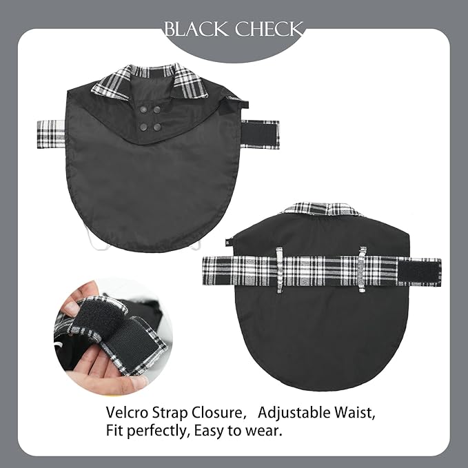 MAMORE Dog Jacket Waterproof Outdoor Vest for Smal Medium Large Dogs, Windproof Adjustable Breathable Lightweight Fashion Casual Dog Clothes (Black&White, XX-Large)