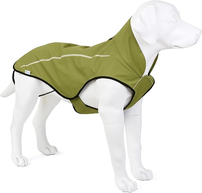 Mile High Life Dog Raincoat, Adjustable Waterproof Reflective Rain Jacket for Small Medium Large Dogs, Lightweight Breathable Pet Rain Coat with Leash Hole(Lime Yellow,XXS Chest 16-19")
