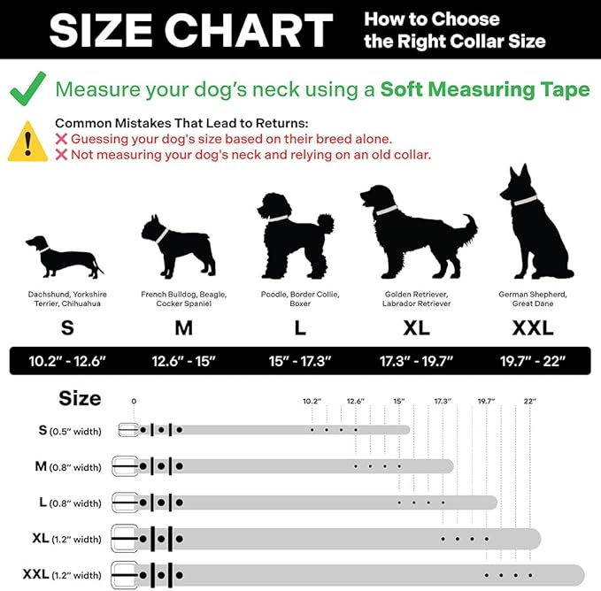 Classic Genuine Leather Dog Collar | Dog Collars for Medium Dogs, Small Dogs, Large Dogs & Extra Large Dog | Wide Dog Collar | Heavy Duty Dog Collar (Black, S: 0.5" Wide for 7.5"-10.5" Neck)