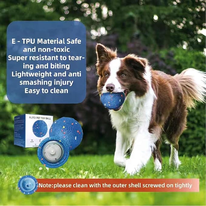 Dog Toys，Super Interactive Dog Ball，Automatic Play，Hands-Free Fun，Superior Material—E-TPU Material Safe and Non-tpxic，Lightweight and Silent， AUTO PET Toy Ball for Medium and Large Dogs