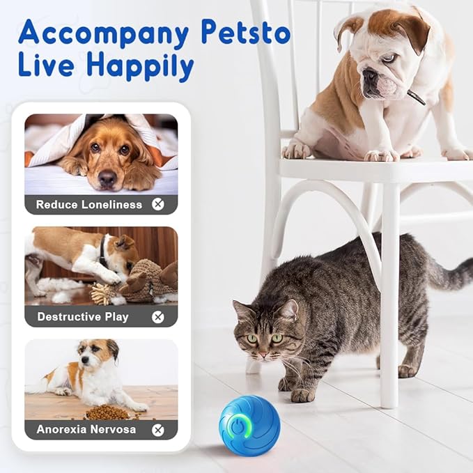 2025 New Dog Ball for Large Dogs, 2PCS Interactive Dog Ball Toy Vibrating Balls, Smart Shaking Pet Bounce Electric Balls Automatic Moving Pet Toy for All Dogs (#B1)