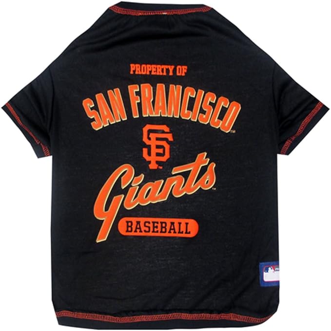 MLB SAN Francisco Giants Dog T-Shirt, Large. - Licensed Shirt for Pets Team Colored with Team Logos. - Premium Stretchable Materials for The Comfort of Your Dog & cat.