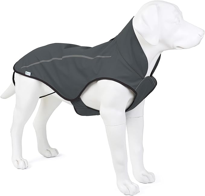 Mile High Life Dog Raincoat, Adjustable Waterproof Reflective Rain Jacket for Small Medium Large Dogs, Lightweight Breathable Pet Rain Coat with Leash Hole(Dark Gray,XXS Chest 16-19")