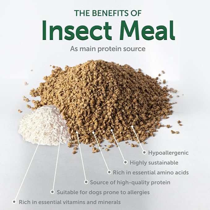 Nature's Protection Low Calorie Dog Treats - Training Treats for Small, Medium & Large Breed Adult Dogs with Light Fur (Superior Care - Insects & Rice, 5.29 oz)