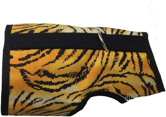 Kitty Holster Cat Harness – Secure Cat Harness for Walking, Soft Cotton Cat Accessories, Comfortable Fit, Strong Hook-and-Loop Closure, Made in USA – Tiger Stripe, XL