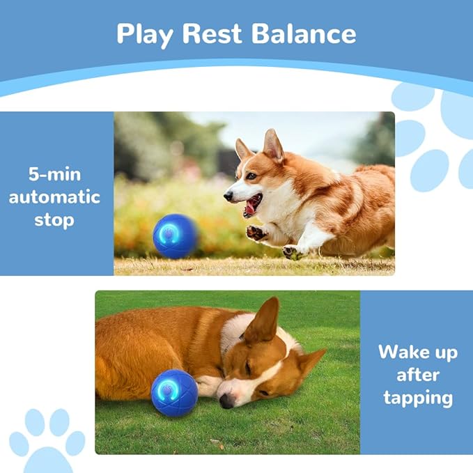 2025 New Dog Ball for Large Dogs, 2PCS Interactive Dog Ball Toy Vibrating Balls, Smart Shaking Pet Bounce Electric Balls Automatic Moving Pet Toy for All Dogs (A1+A2)