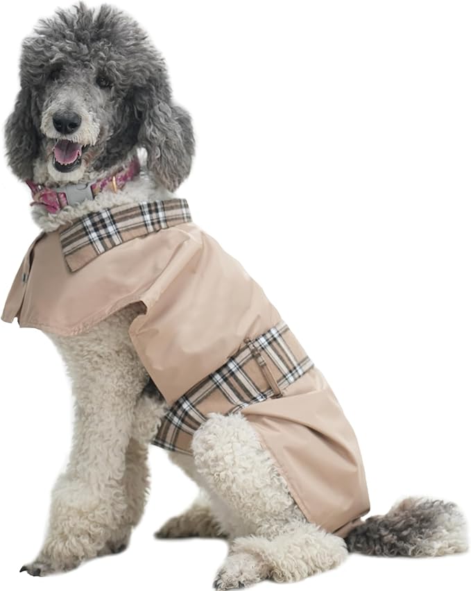 MAMORE Dog Jacket Waterproof Outdoor Vest for Smal Medium Large Dogs, Windproof Adjustable Breathable Lightweight Fashion Casual Dog Clothes (Khaki, XX-Large)