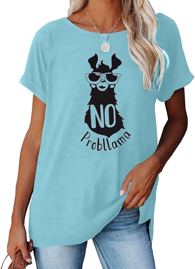 NIUBIA Women's T Shirts Summer Tops Simple Heart Graphic Shirts Sayings Short Sleeve Vacation Casual Blouse Thankful Tee