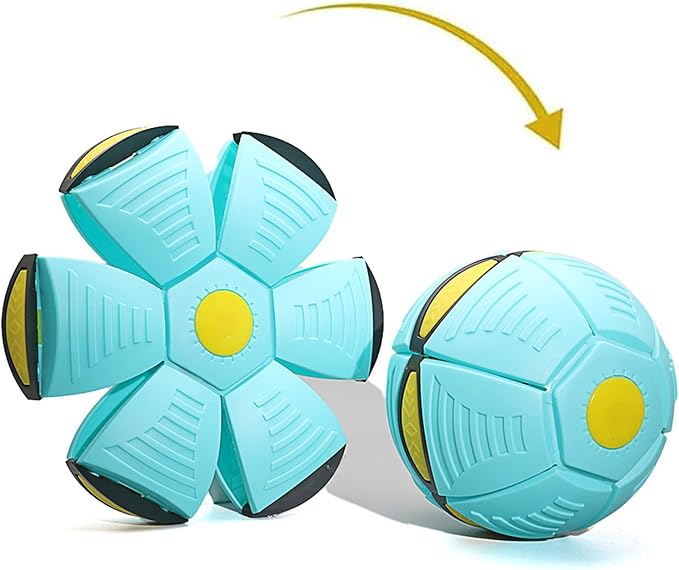 Doggy Disc Ball for Small Medium Large Dogs, Portable Interactive Flying Saucer Ball Stomp UFO Magic Balls, Decompression Pop Up Dog Toys Balls for Outdoor Sports Gifts (Blue-Green)