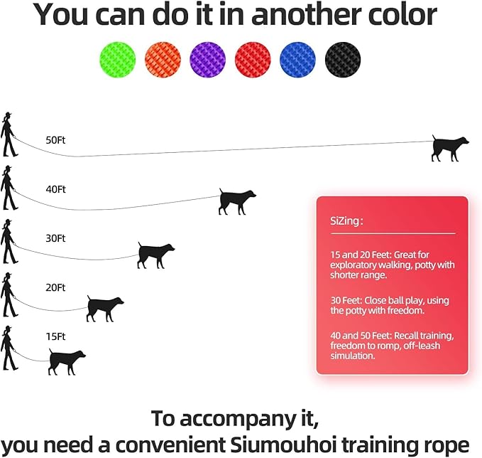 Dog/Puppy Obedience Recall Training Agility Lead - 15ft 20ft 30ft 40ft 50ft Training Leash - Great for Play, Camping, or Backyard (Mint Blue, 15 Feet)