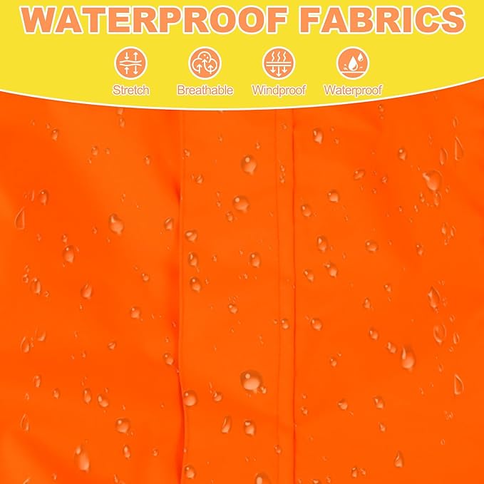Dog Raincoat, Waterproof Dog Rain Jacket with Removable Hood，Adjustable 4 Legs Pet Poncho with Leash Hole，Reflective Stripe Hooded Snowproof Windproof Clothes for Small to 3X-Large Dogs, S